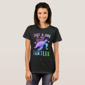 Gewoon een meisje die houdt van Turtles Zee Turtle T-shirt (Voorkant volledig)
