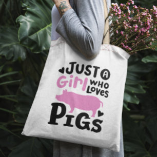 Gewoon een meisje die houdt van varkens grappig va tote bag