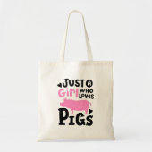 Gewoon een meisje die houdt van varkens grappig va tote bag (Voorkant)