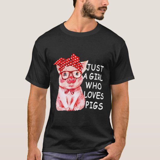 Gewoon een meisje die houdt van Varkens Shirt Scha (Voorkant)
