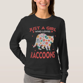 Gewoon een meisje die houdt van wasberen Dierenvri T-shirt