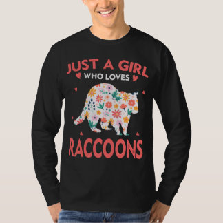 Gewoon een meisje die houdt van wasberen Dierenvri T-shirt
