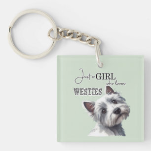 Gewoon een meisje die houdt van Westies Schattige  Sleutelhanger