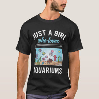 Gewoon een meisje die van aquaria houdt vishandela t-shirt