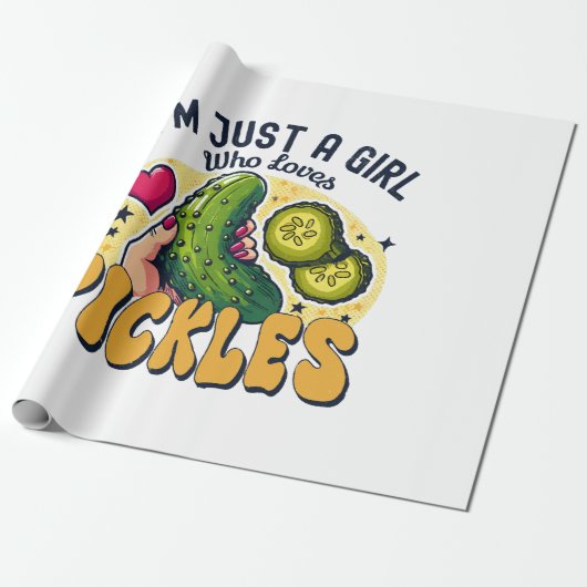 Gewoon een meisje die van augurken houdt - Grappig Cadeaupapier (Uitgerold)