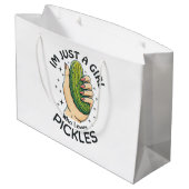 Gewoon een meisje die van augurken houdt - Grappig Groot Cadeauzakje (Achterkant Gekanteld)