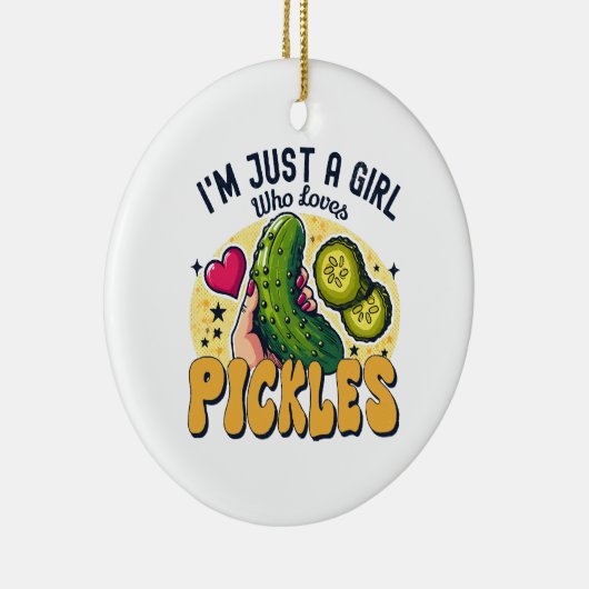 Gewoon een meisje die van augurken houdt - Grappig Keramisch Ornament (Rechts)