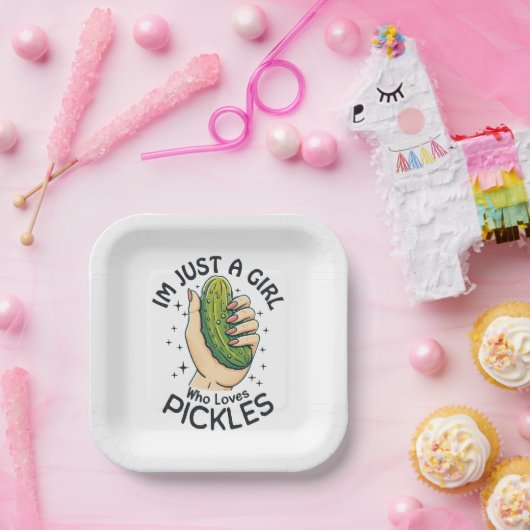 Gewoon een meisje die van augurken houdt - Grappig Papieren Bordje (Feest)