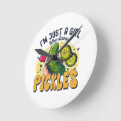 Gewoon een meisje die van augurken houdt - Grappig Ronde Klok (Hoek)