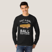 Gewoon een meisje die van Ball Python Snake Reptil T-shirt (Voorkant volledig)