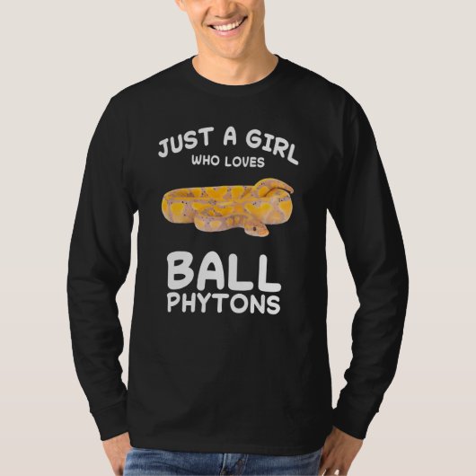 Gewoon een meisje die van Ball Python Snake Reptil T-shirt (Voorkant)