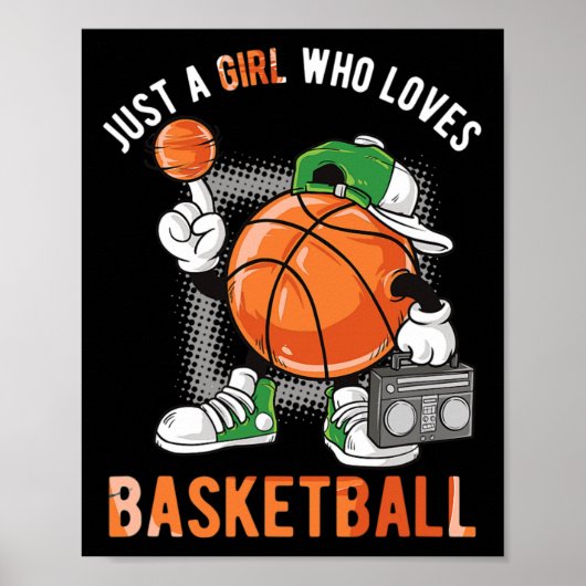 Gewoon een meisje die van basketbal houdt 1 poster (Voorkant)