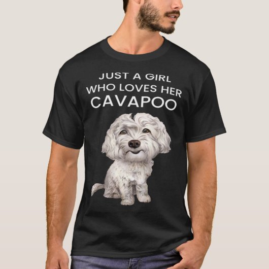 Gewoon een meisje die van haar Cavapoo White Cavap T-shirt (Voorkant)
