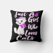 Gewoon een meisje die van katten houdt... Kat Kussen (Achterkant)