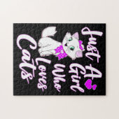 Gewoon een meisje die van katten houdt... Kat Legpuzzel (Horizontaal)