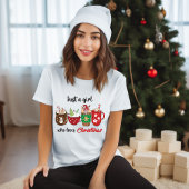 Gewoon een meisje die van kerst houdt Schattige mo T-shirt