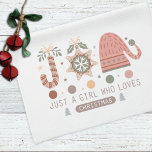 Gewoon een meisje die van kerstpastel Boho houdt Theedoek<br><div class="desc">Kerst Boho keukenhanddoek.</div>