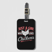 Gewoon een meisje die van kippen houdt - Chicken L Bagagelabel (Voorkant (verticaal))