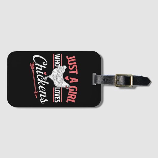 Gewoon een meisje die van kippen houdt - Chicken L Bagagelabel (Voorkant (horizontaal))