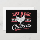 Gewoon een meisje die van kippen houdt - Chicken L Briefkaart (Voorkant / Achterkant)
