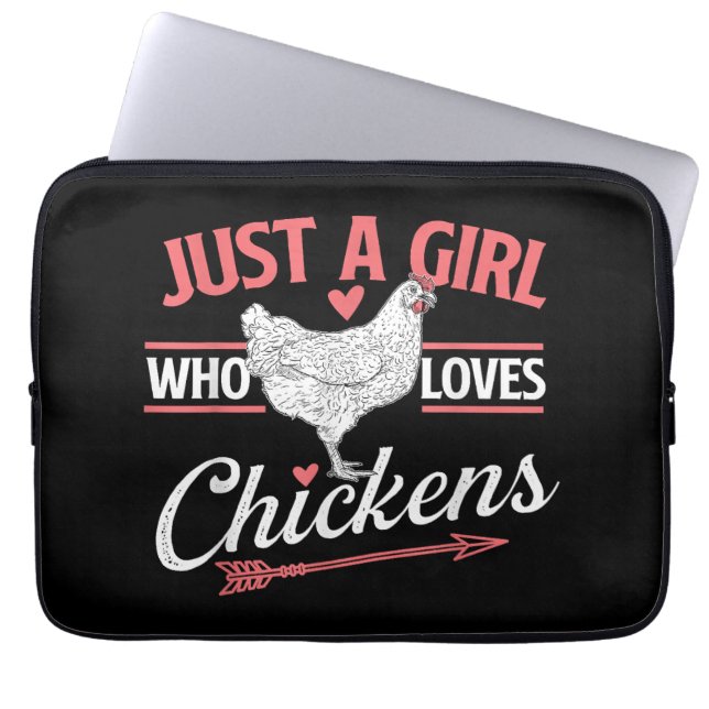 Gewoon een meisje die van kippen houdt - Chicken L Laptop Sleeve (Voorkant)