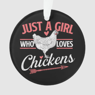Gewoon een meisje die van kippen houdt - Chicken L Ornament