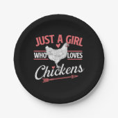 Gewoon een meisje die van kippen houdt - Chicken L Papieren Bordje (Voorkant)