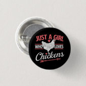 Gewoon een meisje die van kippen houdt - Chicken L Ronde Button 3,2 Cm (Voorkant /achterkant)