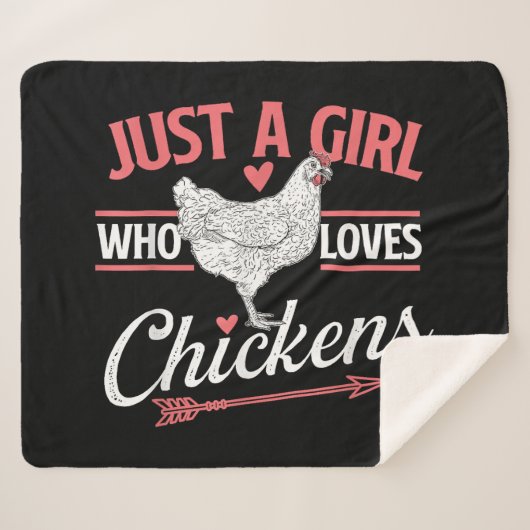 Gewoon een meisje die van kippen houdt - Chicken L Sherpa Deken (Voorkant (horizontaal))