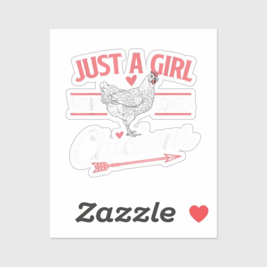 Gewoon een meisje die van kippen houdt - Chicken L Sticker (Vel)