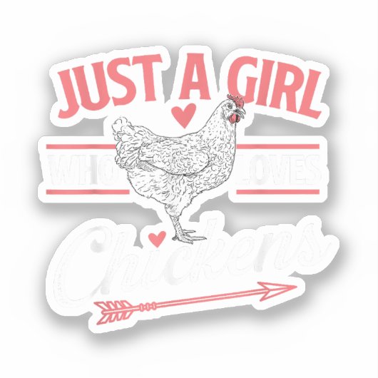 Gewoon een meisje die van kippen houdt - Chicken L Sticker (Voorkant)