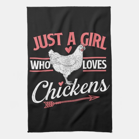 Gewoon een meisje die van kippen houdt - Chicken L Theedoek (Verticaal)