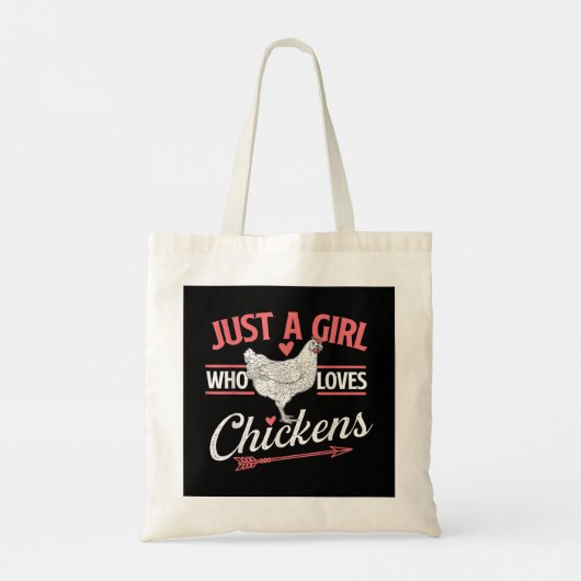 Gewoon een meisje die van kippen houdt - Chicken L Tote Bag (Achterkant)