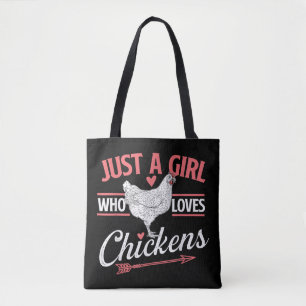 Gewoon een meisje die van kippen houdt - Chicken L Tote Bag