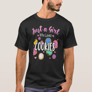 Gewoon een meisje die van koekjes houdt snoep meis t-shirt
