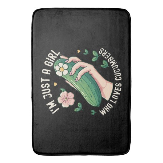 Gewoon een meisje die van komkommers houdt - Grapp Badmat (Voorkant Verticaal)