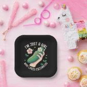 Gewoon een meisje die van komkommers houdt - Grapp Papieren Bordje (Feest)