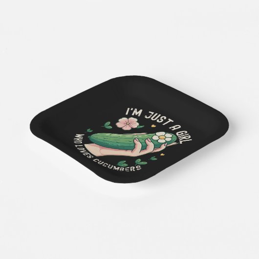 Gewoon een meisje die van komkommers houdt - Grapp Papieren Bordje (Gebogen)