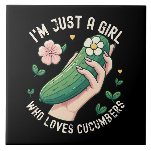 Gewoon een meisje die van komkommers houdt - Grapp Tegeltje (Voorkant)