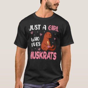 Gewoon een meisje die van muskusratten houdt Retro T-shirt