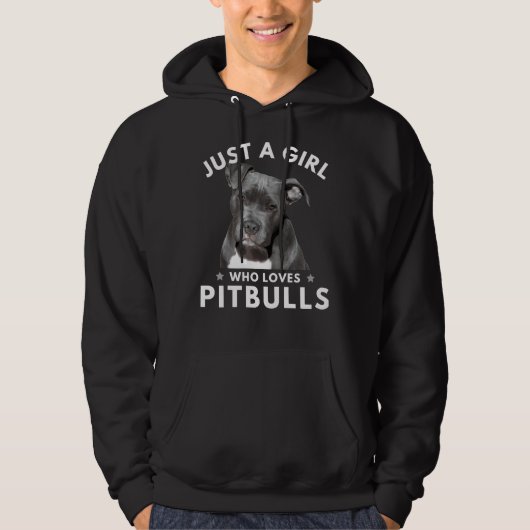 Gewoon een meisje die van pitbulls Essential houdt Hoodie (Voorkant)