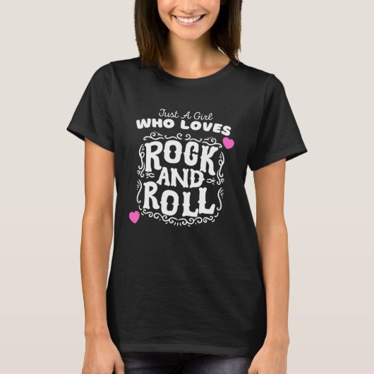Gewoon een meisje die van rock en roll Schattigee T-shirt (Voorkant)