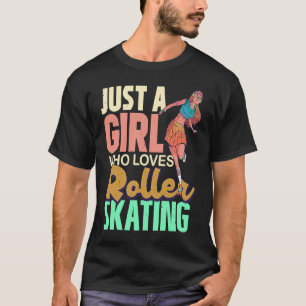 Gewoon een meisje die van rolschaatsen houdt Retro T-shirt
