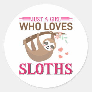 Gewoon een meisje die van Sloths houdt Ronde Sticker
