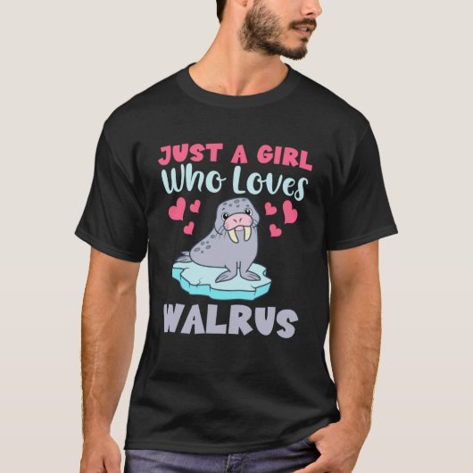 Gewoon een meisje die van Walrus Tusks ijsbaan Mar T-shirt (Voorkant)