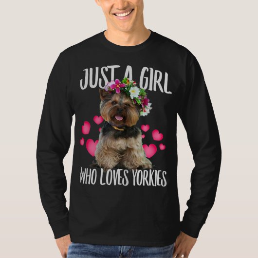 Gewoon een meisje die van Yorkie Dog Love houdt -  T-shirt (Voorkant)
