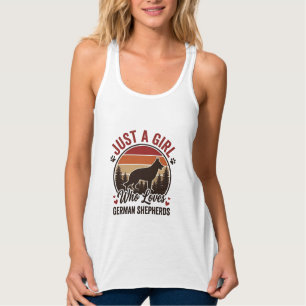 Gewoon Een Meisje Duitse Herder Vintage Hond Liefh Tanktop