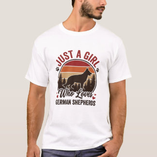 Gewoon Een Meisje Duitse Herdershond Vintage Hond  T-shirt