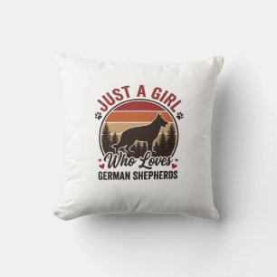 Gewoon Een Meisje Duitse Herdershond Vintage Honde Kussen