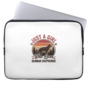 Gewoon Een Meisje Duitse Herdershond Vintage Honde Laptop Sleeve